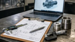 مهندس يؤكد تفاصيل مشروع CNC ميدانيًا قبل بدء التقييم