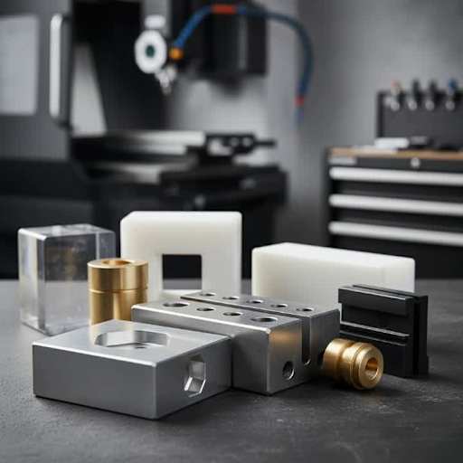 حالة تشغيل CNC توضح اختلافات المشاريع حسب المواد المعدنية أو البلاستيكية الهندسية